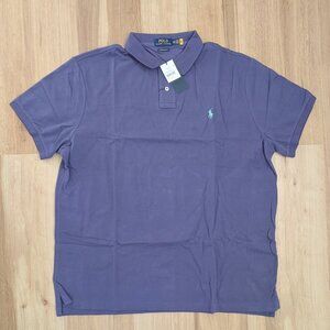 NWT Polo Ralph Lauren Custom Slim Fit Polo XXL purple with teal logo